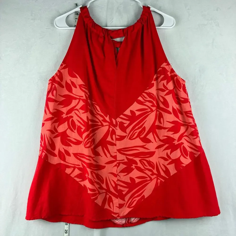 Appraisal 2 Piece Tank Skirt Outfit Linen Blend Women’s XL Tropical Vacation Red